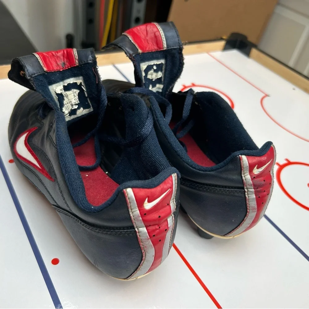 Vintage Nike Soccer Cleats Obsidian‎ Varsity Red White Men's Size 6